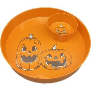 Target 2011 Halloween Jack-O-Lantern Melamine Chip & Dip Bowl 12.5”